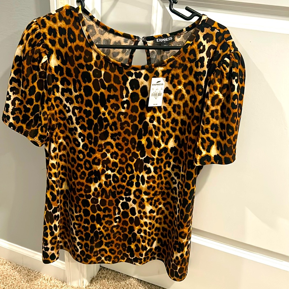 Leopard print dress top
